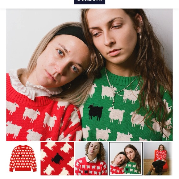 Rowing Blazers Green and White Sheep Sweater - Picture 3 of 6